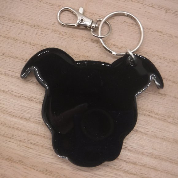 Keychain Pitbull Sugar Skull Chunky Glitter - Picture 2 of 2